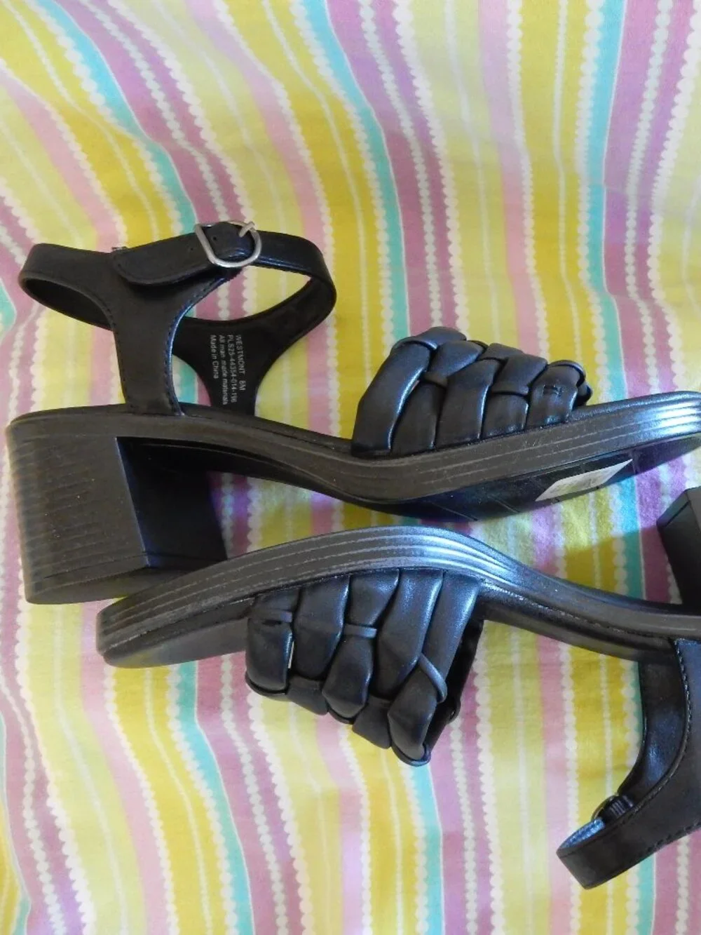 NEW NO BOX Frye and Co. Westmont Black Strappy Block Heel Sandals womens 8 M